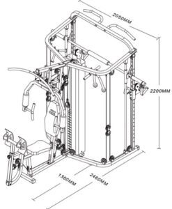 Мултифункционален уред, СМИТ машина Pegasus JX-DS305 Smith & Home Gym (2 in 1) без пейка-размери
